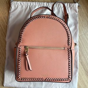 Calpak Kaya Faux Leather Round Backpack in Caramel
